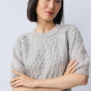 Silver Shimmer Cable Sweater Twead